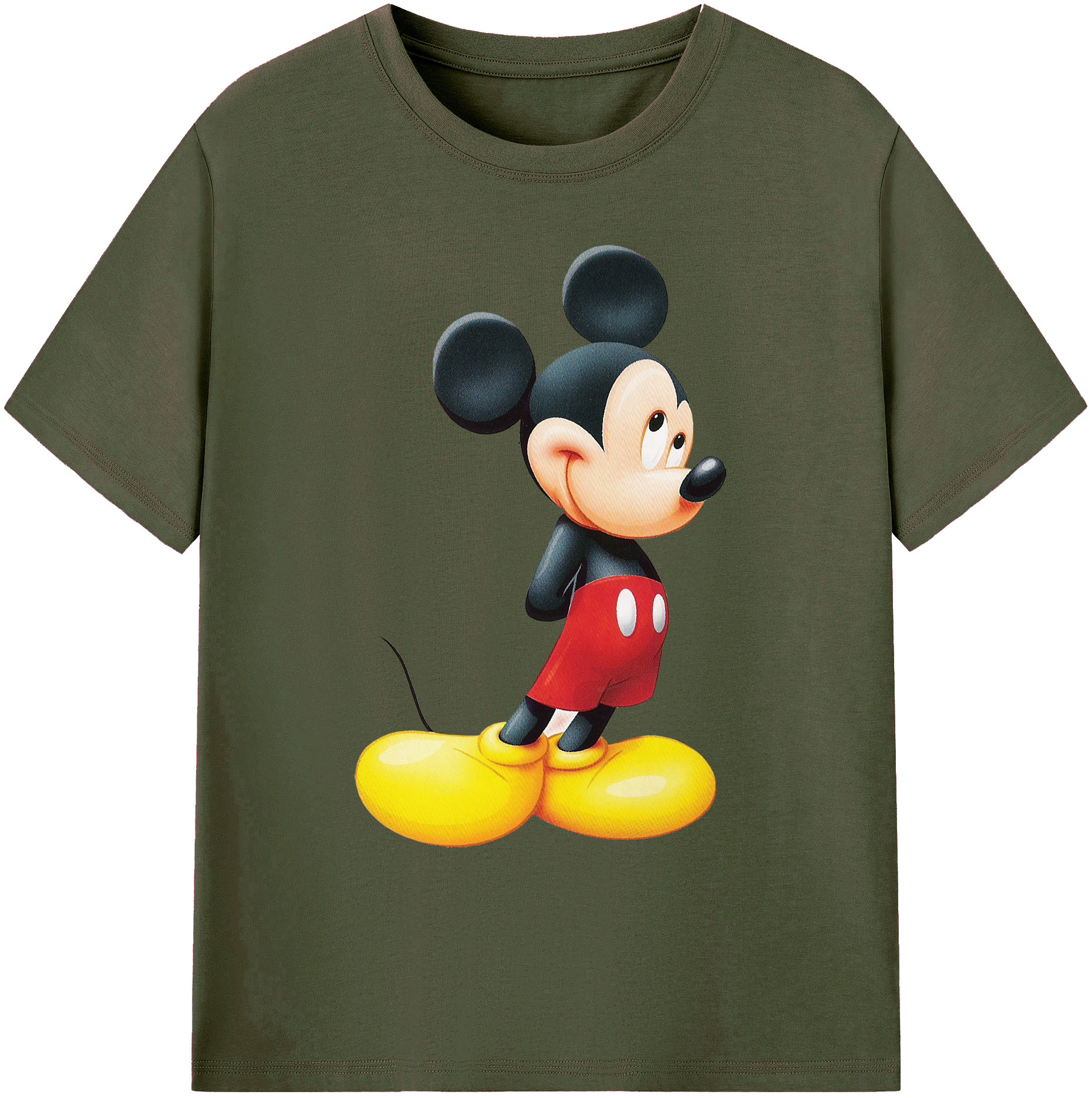 ミッキーマウス Mickey Mouse 綿100％ メンズ半袖Tシャツ｜肌触りやわらか＆通気性